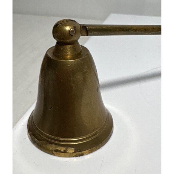 Vintage Brass Candle Snuffer 10" Long Handle Bell Shape - Picture 3 of 8